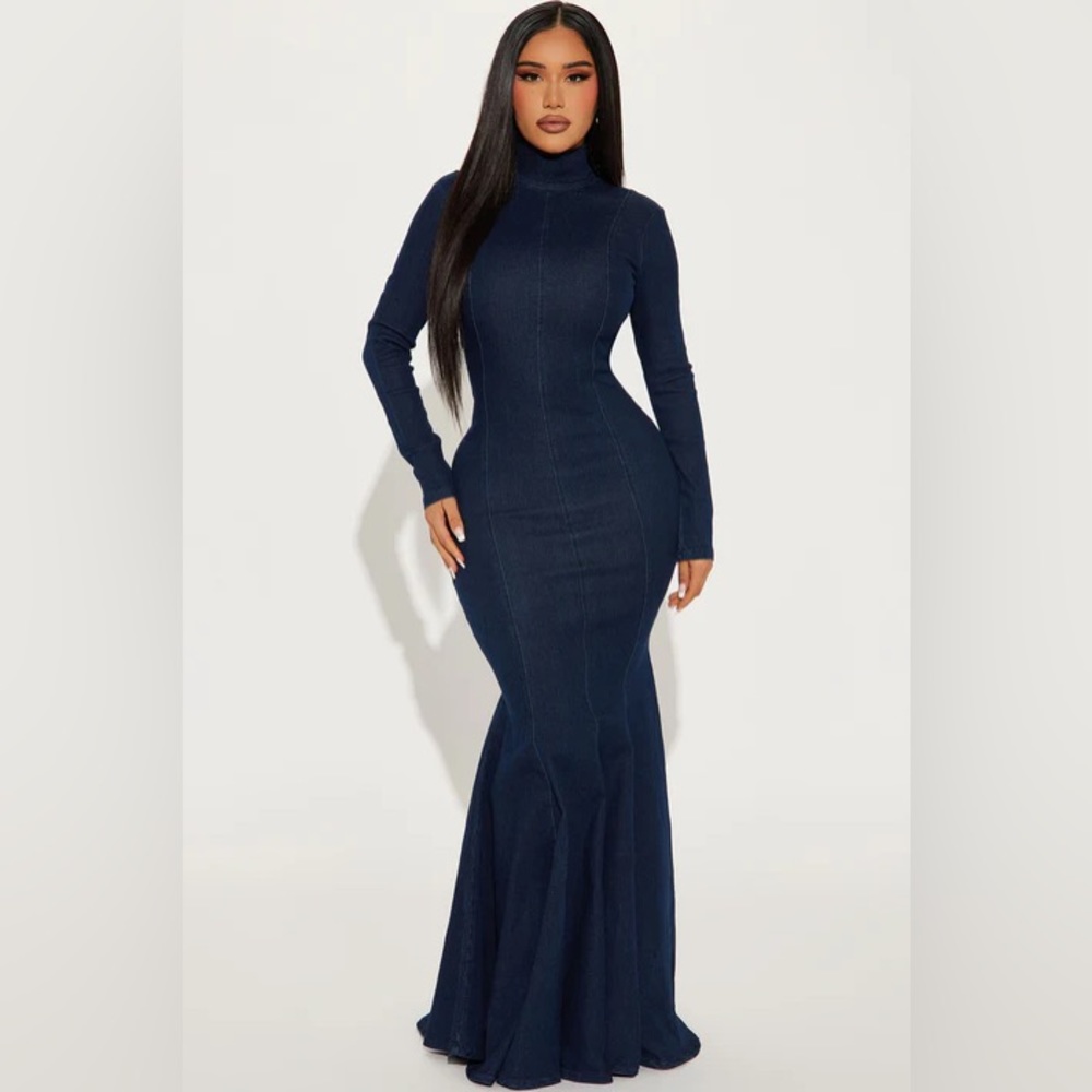 Fashion Nova Leah Denim Gown